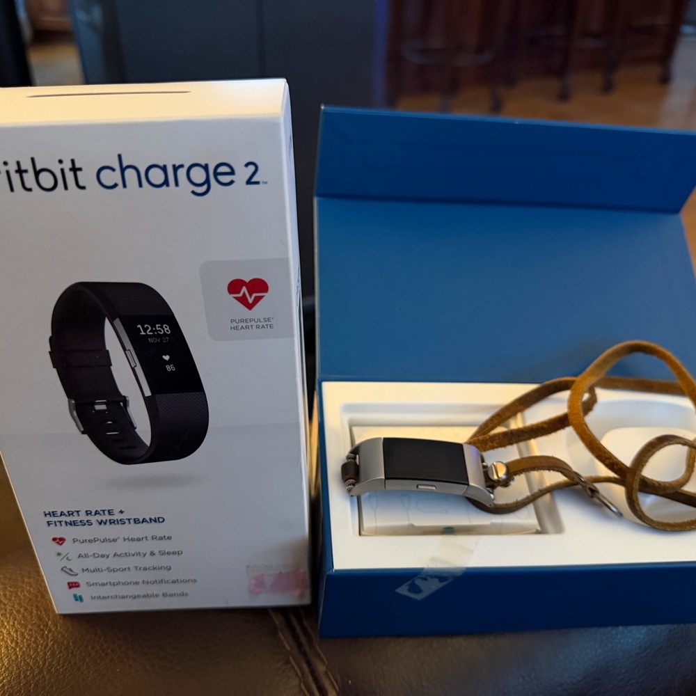 Fitbit Charge 2 Silver and Black Fitness Tracker